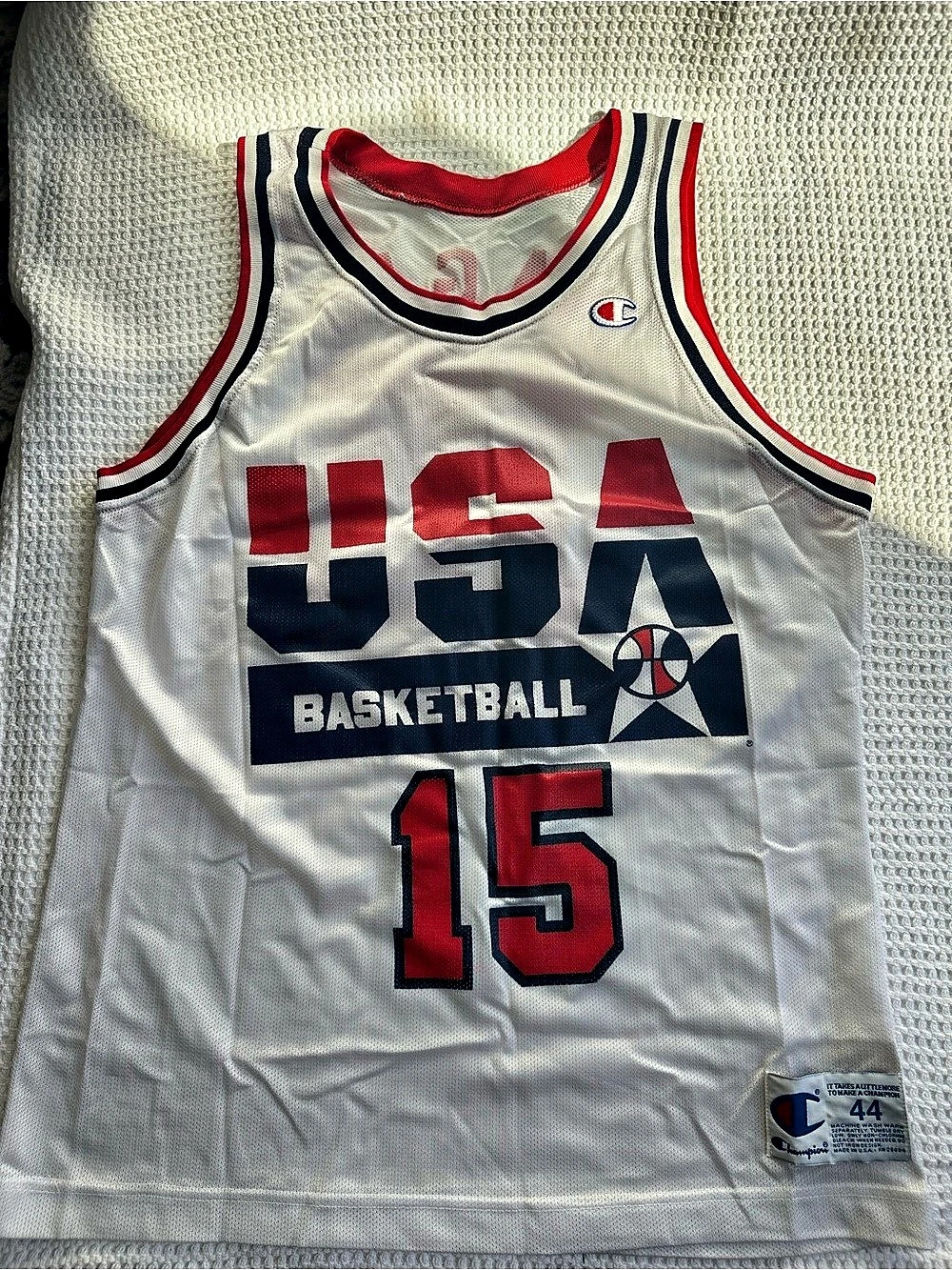 Champion Magic Johnson USA Basketball 1992 Dream Team Jersey White & Red
